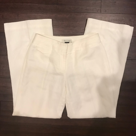 White House Black Market Pants - White House Black Market Legacy white linen pants